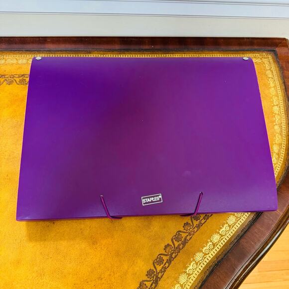 Staples Reinforced Plastic Accordion File 13 Pocket Expanding Letter Purple NEW - Picture 3 of 5